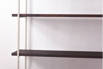 ラフジュ工房オリジナル　ホワイト　ペイント薄型アイアンラック【大】(陳列棚、飾り棚)
